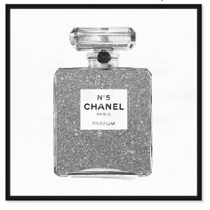 Chanel Number 5' Perfumes Home Décor, Black Frame 25 x 25
